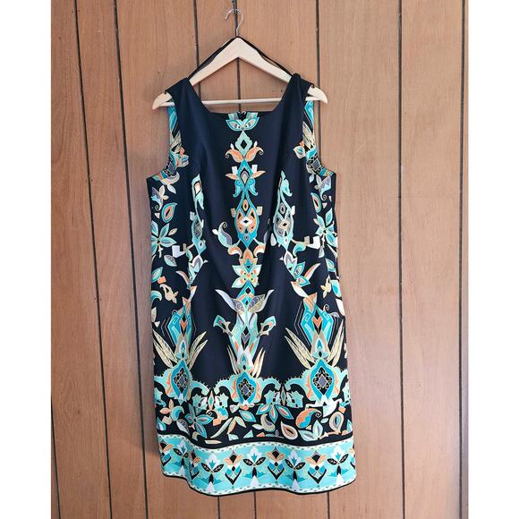 Kim Women Size 20 Sheath Dress Floral Kim Rogers Plus - Picture 1 of 10